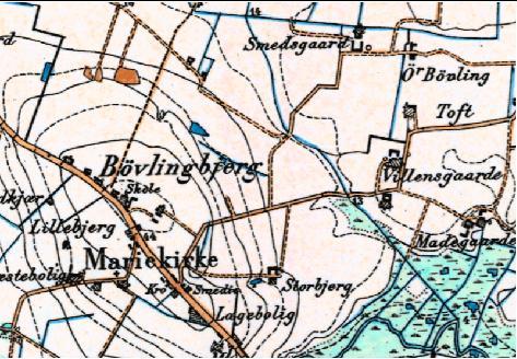 Kort der viser Madegaard (Maagaard) placering